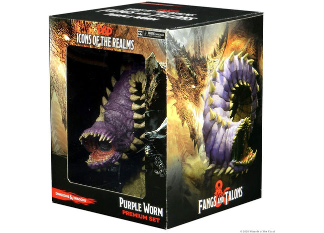 Gamers Guild AZ Dungeons & Dragons WZK96002 D&D Icons of the Realms: Set 15- Fangs and Talons- Purple Worm Premium Set Southern Hobby
