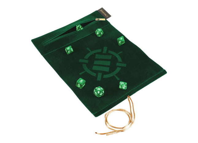 Gamers Guild AZ Enhance Gaming Enhance: Roll on a Scroll - Dice Mat & 7-Dice Set - Green ACD Distribution