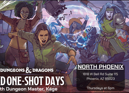 Gamers Guild AZ Event Tickets Kage's RPG Room - Official Dungeons & Dragons One-Shot Adventures - Thursdays 6PM Gamers Guild AZ