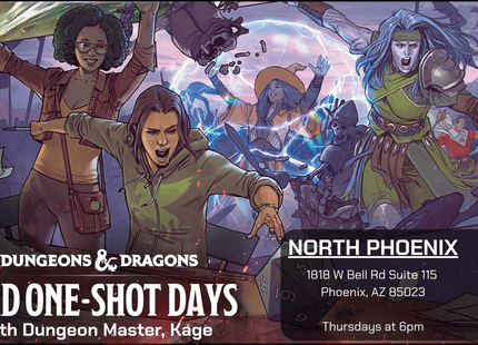 Gamers Guild AZ Event Tickets Kage's RPG Room - Official Dungeons & Dragons One-Shot Adventures - Thursdays 6PM Gamers Guild AZ