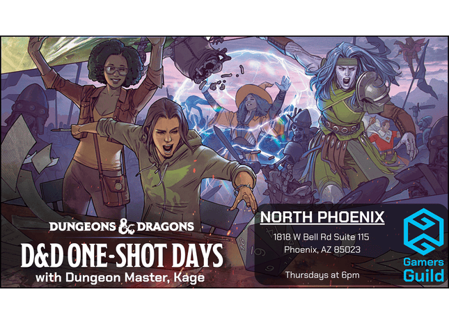 Gamers Guild AZ Event Tickets Kage's RPG Room - Official Dungeons & Dragons One-Shot Adventures - Thursdays 6PM Gamers Guild AZ