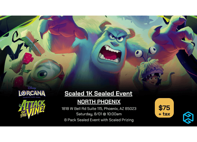 Gamers Guild AZ Event Tickets NPHX - 8/01 @ 10am - Lorcana Attack of the Vine Scaled 1K Sealed Event Gamers Guild AZ