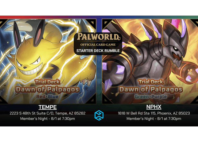 Gamers Guild AZ Event Tickets NPHX - 8/1 @ 7:30pm - Member's Night: Palworld Card Game Rumble Gamers Guild AZ