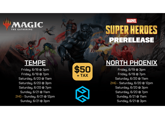 Gamers Guild AZ Event Tickets Tempe - 6/19 @ 3PM - MTG Marvel Superheroes Prerelease Gamers Guild AZ