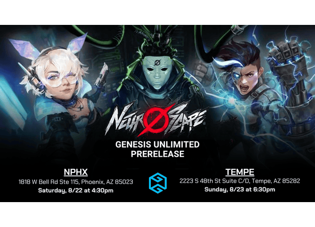 Gamers Guild AZ Event Tickets Tempe - 8/23 @ 6:30pm - Neuroscape TCG Genesis Unlimited Prerelease Gamers Guild AZ