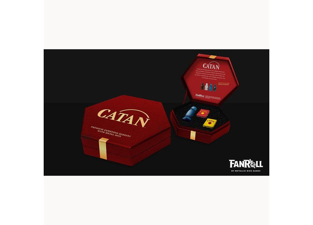 Gamers Guild AZ Fanroll Fanroll: Catan Premium Robber and Metal Dice Set: Cat's Eye Aquamarine (Pre-Order) GTS
