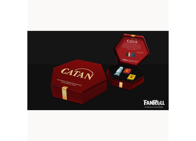 Gamers Guild AZ Fanroll Fanroll: Catan Premium Robber and Metal Dice Set: Cat's Eye Opalite (Pre-Order) GTS