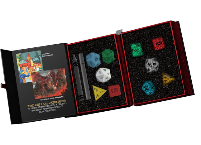 Gamers Guild AZ Fanroll FanRoll: D&D 50th Anniversary - Holmes Retro & Modern Polyhedral Dice Set (Pre-Order) Southern Hobby