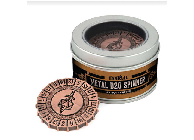 Gamers Guild AZ Fanroll Fanroll: D20 Spinner Metal - Antique Copper GTS
