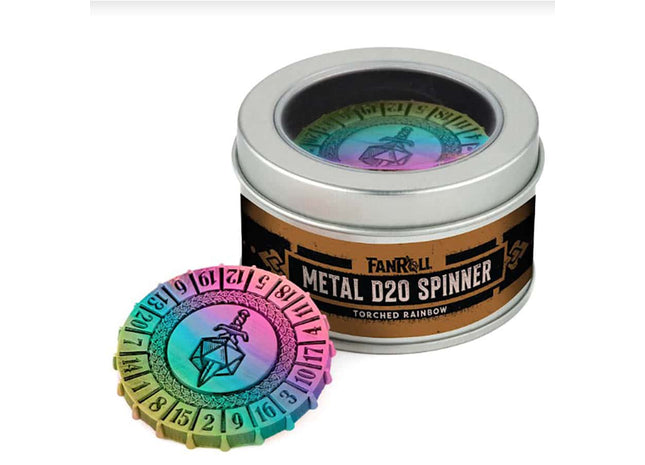 Gamers Guild AZ Fanroll Fanroll: D20 Spinner Metal - Torched Rainbow GTS