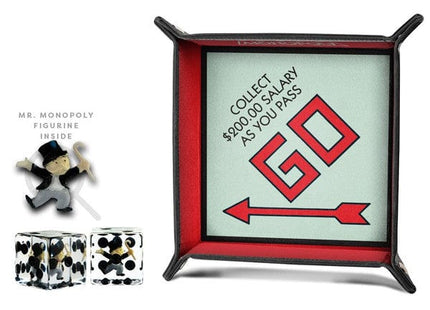 Gamers Guild AZ Fanroll Monopoly Dice Tray & Mr. Monopoly Dice Bundle ACD Distribution