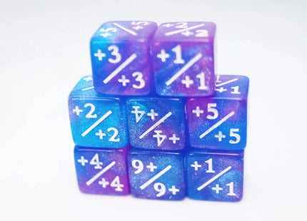 Gamers Guild AZ Foam Brain Games +1/+1 Blue & Purple Glitter Dice Counters Foam Brain Games