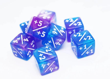 Gamers Guild AZ Foam Brain Games +1/+1 Blue & Purple Glitter Dice Counters Foam Brain Games