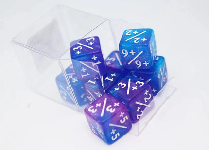 Gamers Guild AZ Foam Brain Games +1/+1 Blue & Purple Glitter Dice Counters Foam Brain Games