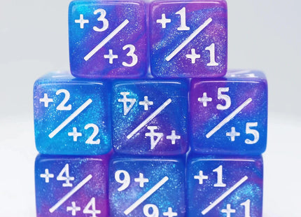 Gamers Guild AZ Foam Brain Games +1/+1 Blue & Purple Glitter Dice Counters Foam Brain Games
