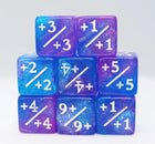 Gamers Guild AZ Foam Brain Games +1/+1 Blue & Purple Glitter Dice Counters Foam Brain Games