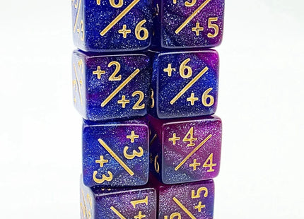 Gamers Guild AZ Foam Brain Games +1/+1 Dark Blue & Purple Glitter Dice Counters Foam Brain Games