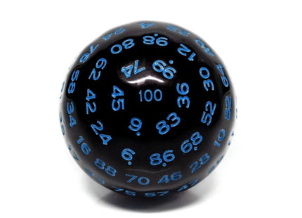 Gamers Guild AZ Foam Brain Games 45mm D100 - Black Opaque with Blue Foam Brain Games