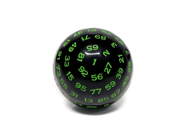 Gamers Guild AZ Foam Brain Games 45mm D100 - Black Opaque with Green Foam Brain Games