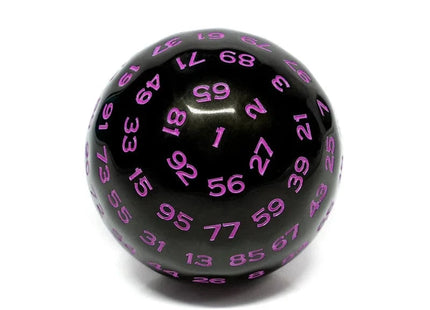 Gamers Guild AZ Foam Brain Games 45mm D100 - Black Opaque with Purple Foam Brain Games