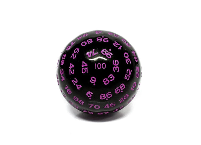 Gamers Guild AZ Foam Brain Games 45mm D100 - Black Opaque with Purple Foam Brain Games