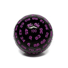 Gamers Guild AZ Foam Brain Games 45mm D100 - Black Opaque with Purple Foam Brain Games
