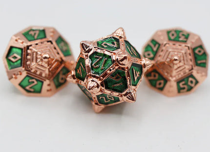 Gamers Guild AZ Foam Brain Games Dice 51: Emerald Meteor Shower - Metal RPG Dice Set Foam Brain Games