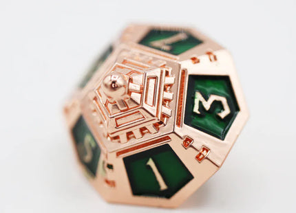 Gamers Guild AZ Foam Brain Games Dice 51: Emerald Meteor Shower - Metal RPG Dice Set Foam Brain Games