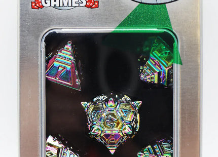 Gamers Guild AZ Foam Brain Games Dice 51: Holographic Projection - Metal RPG Dice Set Foam Brain Games