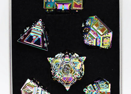 Gamers Guild AZ Foam Brain Games Dice 51: Holographic Projection - Metal RPG Dice Set Foam Brain Games