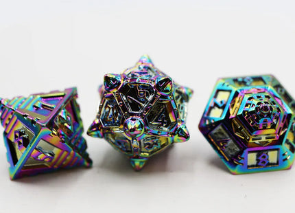 Gamers Guild AZ Foam Brain Games Dice 51: Holographic Projection - Metal RPG Dice Set Foam Brain Games