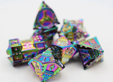Gamers Guild AZ Foam Brain Games Dice 51: Holographic Projection - Metal RPG Dice Set Foam Brain Games