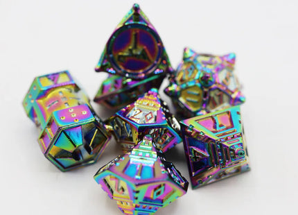 Gamers Guild AZ Foam Brain Games Dice 51: Holographic Projection - Metal RPG Dice Set Foam Brain Games
