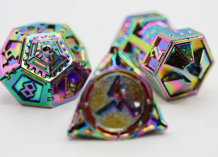 Gamers Guild AZ Foam Brain Games Dice 51: Holographic Projection - Metal RPG Dice Set Foam Brain Games