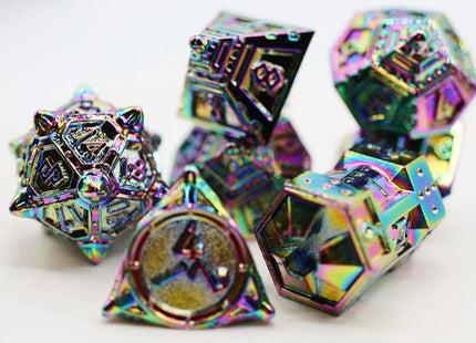 Gamers Guild AZ Foam Brain Games Dice 51: Holographic Projection - Metal RPG Dice Set Foam Brain Games