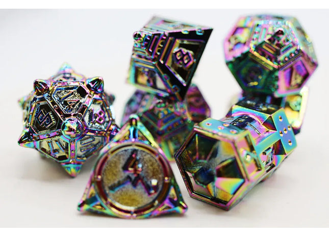 Gamers Guild AZ Foam Brain Games Dice 51: Holographic Projection - Metal RPG Dice Set Foam Brain Games