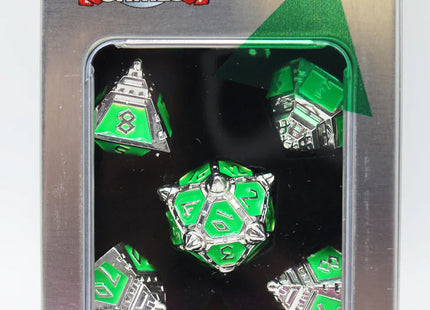 Gamers Guild AZ Foam Brain Games Dice 51: Neon Diamonds - Metal RPG Dice Set Foam Brain Games