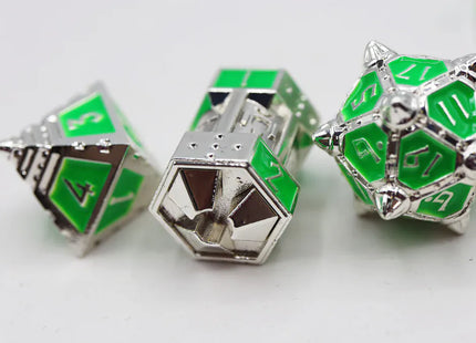 Gamers Guild AZ Foam Brain Games Dice 51: Neon Diamonds - Metal RPG Dice Set Foam Brain Games