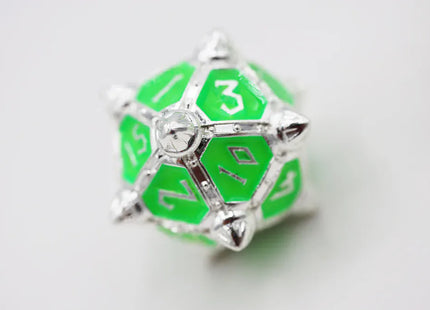 Gamers Guild AZ Foam Brain Games Dice 51: Neon Diamonds - Metal RPG Dice Set Foam Brain Games