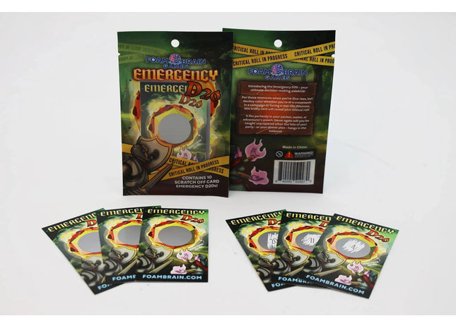 Gamers Guild AZ Foam Brain Games Emergency D20 Scratch Off Card Foam Brain Games