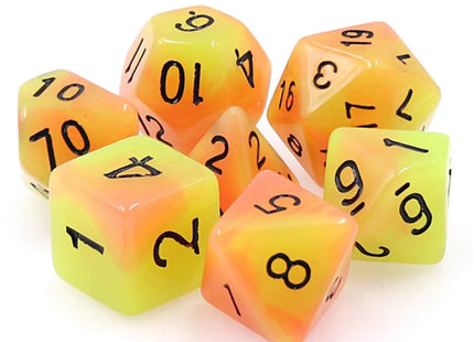 Gamers Guild AZ Foam Brain Games Glow in the Dark FireBall RPG Dice Set Foam Brain Games