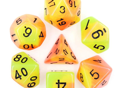 Gamers Guild AZ Foam Brain Games Glow in the Dark FireBall RPG Dice Set Foam Brain Games