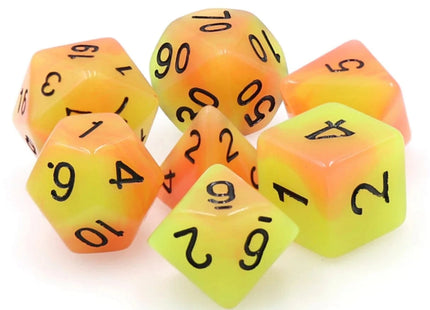 Gamers Guild AZ Foam Brain Games Glow in the Dark FireBall RPG Dice Set Foam Brain Games