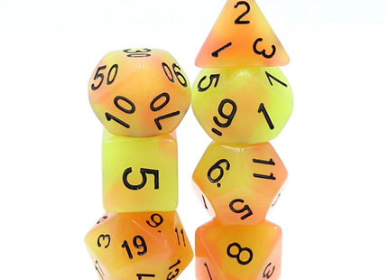 Gamers Guild AZ Foam Brain Games Glow in the Dark FireBall RPG Dice Set Foam Brain Games