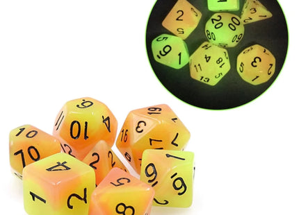 Gamers Guild AZ Foam Brain Games Glow in the Dark FireBall RPG Dice Set Foam Brain Games