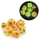 Gamers Guild AZ Foam Brain Games Glow in the Dark FireBall RPG Dice Set Foam Brain Games