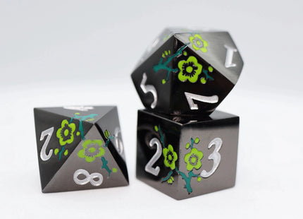 Gamers Guild AZ Foam Brain Games Metallic Bouquet: Dark Green Hellebore - Metal RPG Dice Set Foam Brain Games