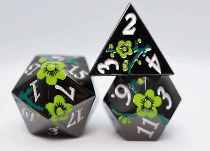 Gamers Guild AZ Foam Brain Games Metallic Bouquet: Dark Green Hellebore - Metal RPG Dice Set Foam Brain Games