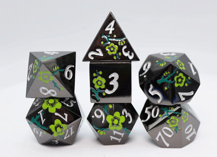 Gamers Guild AZ Foam Brain Games Metallic Bouquet: Dark Green Hellebore - Metal RPG Dice Set Foam Brain Games