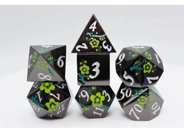 Gamers Guild AZ Foam Brain Games Metallic Bouquet: Dark Green Hellebore - Metal RPG Dice Set Foam Brain Games